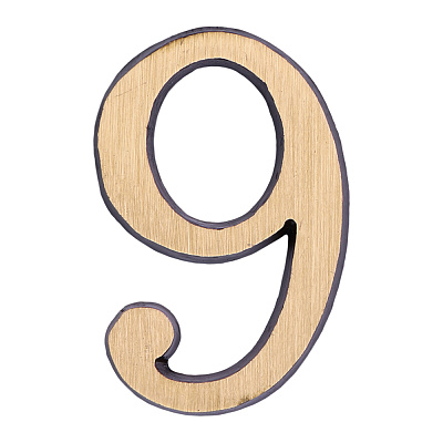 Номер дверной Larvij «9», 35x50 мм, антик бронза, LNB5 AB #9 Фото 1