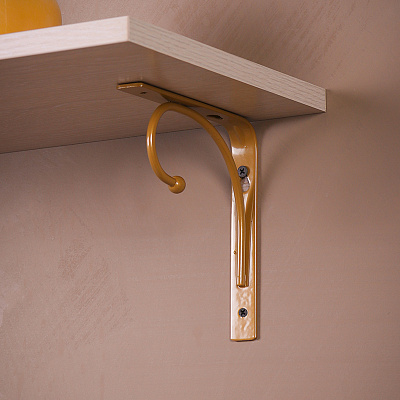 Кронштейн Larvij Лебедь, 21x150x150 мм, золото, L7623GO Фото 2