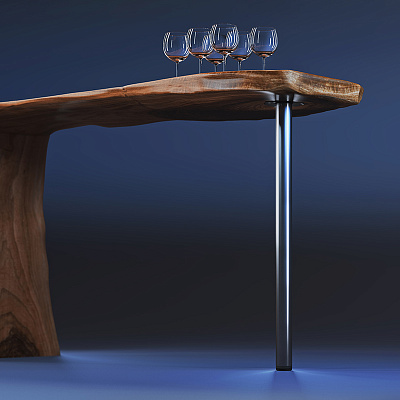 Ножка для стола Larvij, 820xØ60 мм, xром, L61R820CH60 Фото 2