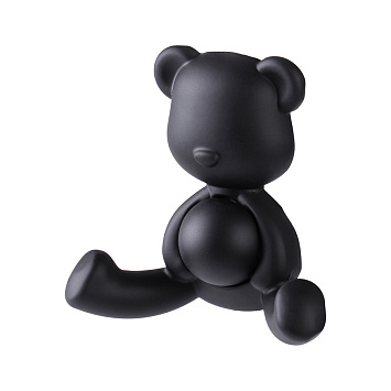 Крючок мебельный Larvij Медведь, 72x72x34 мм, черный, LKNBEAR.BL Фото 1