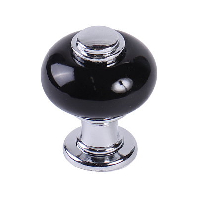 Ручка мебельная Larvij, 36x30x30 мм, черный / xром, L4.knob18BL Фото 1