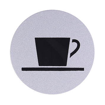Табличка информационная Larvij Кафе, Ø97 мм, серебро, L001CAFE Фото 2