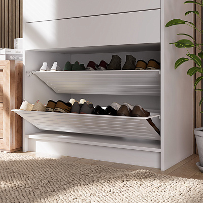 Обувница с направляющими Larvij, 929x555, белый, LS94SS105WH Фото 2