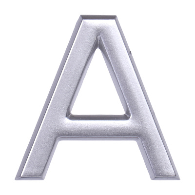 Буква дверная Larvij «А», 32x40 мм, матовое серебро, LNP4 MS #А Фото 1