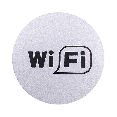 Табличка информационная Larvij Wi-Fi, Ø95 мм, серебро, L003WIFI Фото 2